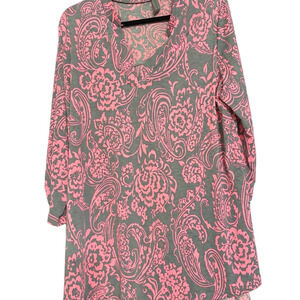 Honey Me Pink and Gray Paisley Women's Top